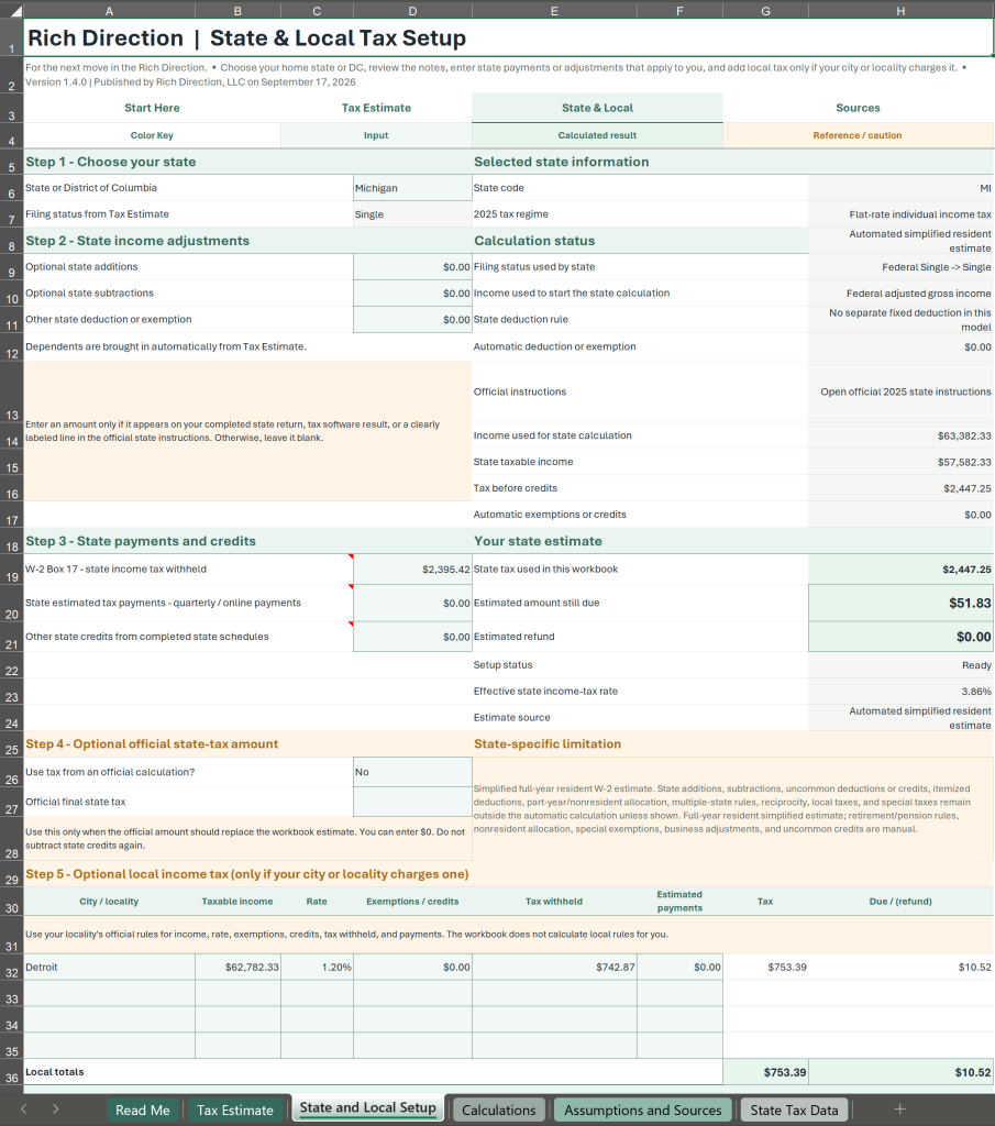 State and Local Setup Example